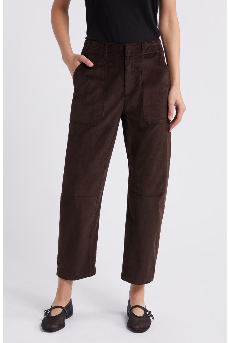 Leyton Corduroy Straight Leg Pants, Main, color, DARK BROWN