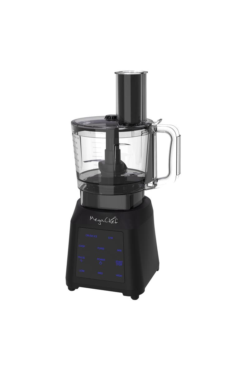 Megachef 8 Cup Blender with 5 Cup Food Processor and Two 24 Ounce On-The-Go Cup Combo Set, Alternate, color, Black