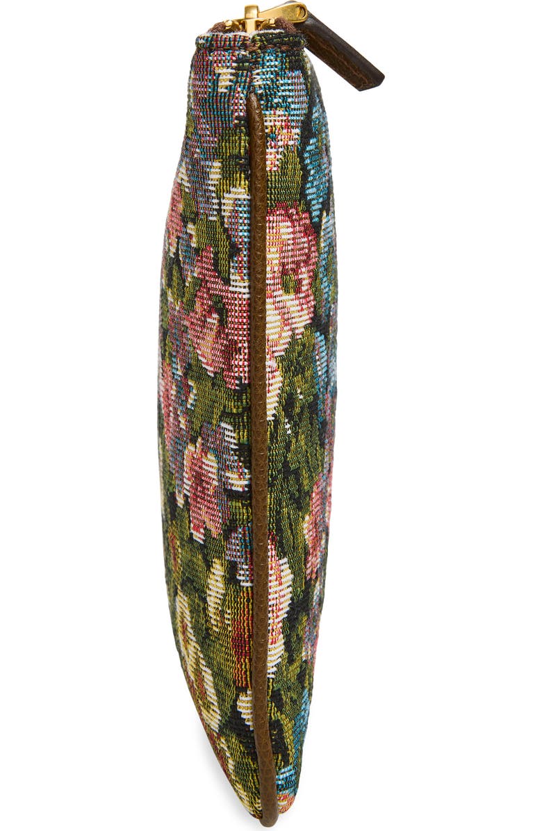 Valentino Garavani Medium VLOGO Floral Jacquard Pouch, Alternate, color, Brown Multi