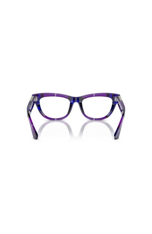 Burberry 52mm Rectangle Optical Glasses In Purple