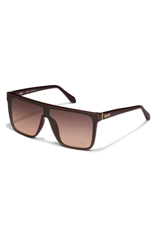 Quay Night Fall 52mm Gradient Flat Top Sunglasses In Espresso/brown Fawn