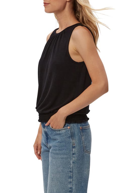 Michael Stars Akira Smocked Hem Tank Top In Black