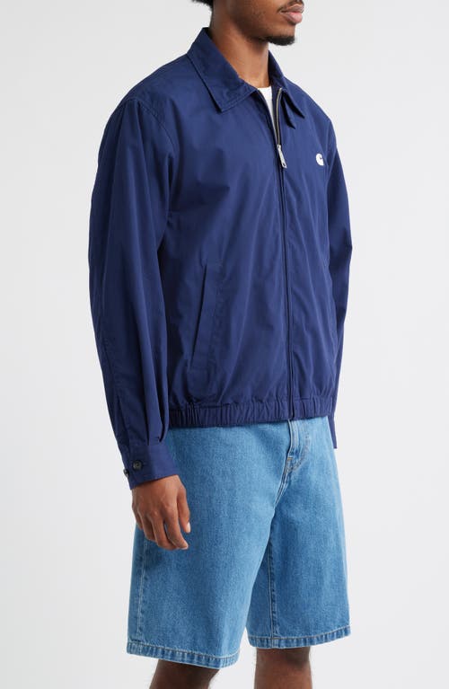 Carhartt Work In Progress Duke Cotton Poplin Zip Jacket In Blue