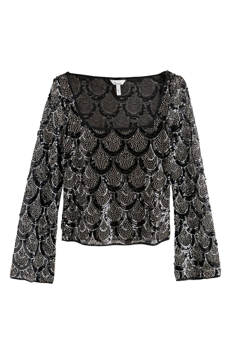 NEXT Sequin Geometric Top, Alternate, color, Black
