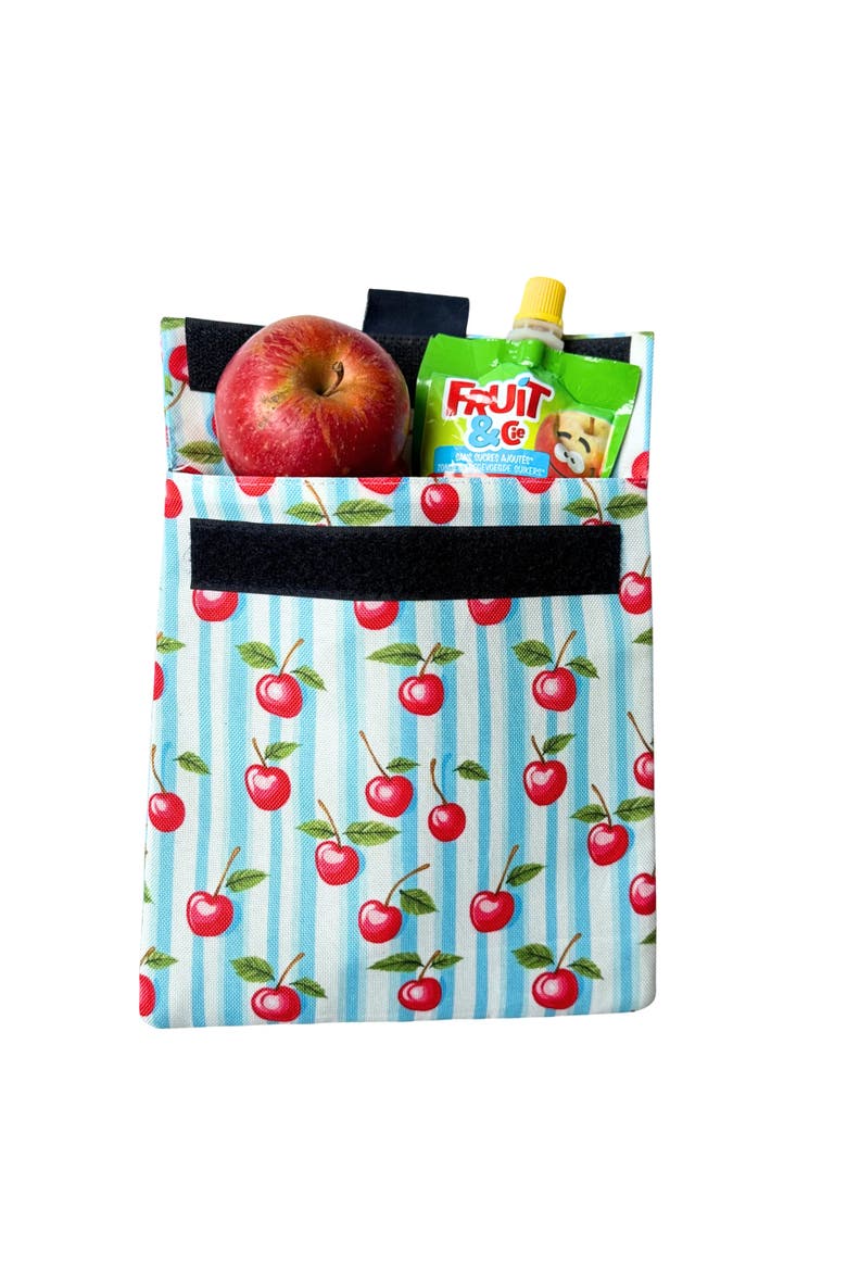 Reusable Sandwich Bags - Insulated, Washable, Eco-Friendly Fabric Pouches for Snacks, Wraps & Lunches, Alternate, color, Vichy and Cherry Stripes