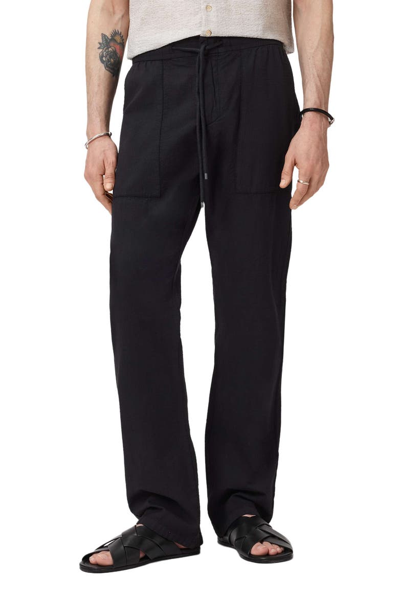 Greyson Patch Pocket Wide Fit Pants, Main, color, BLACK