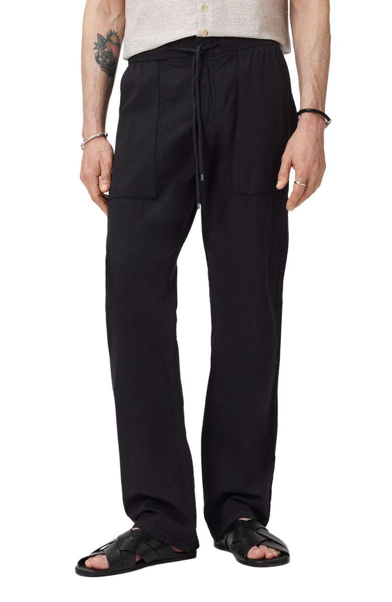 John Varvatos Greyson Patch Pocket Wide Fit Pants, Main, color, Black