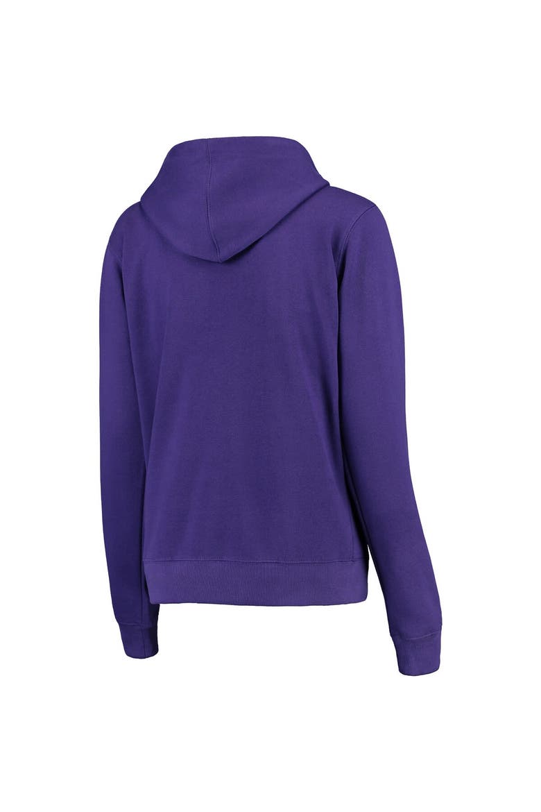 Women's Purple Clemson Tigers Arched Name Full-Zip Hoodie, Alternate, color, Purple