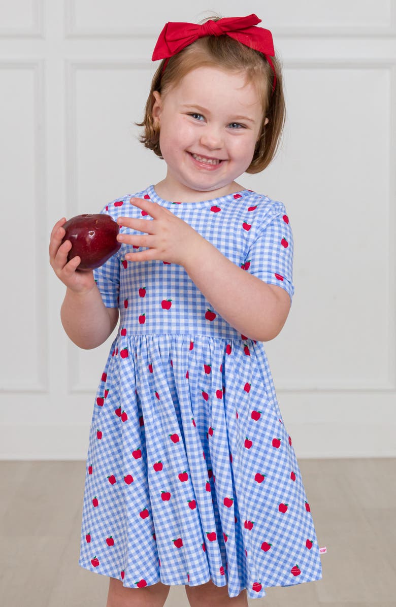 RuffleButts Apple Orchard Gingham Skater Dress, Alternate, color,