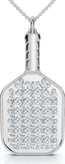 Bliss Diamond 1Ct Diamond Studded Pickleball Paddle Pendant Necklace 10k Gold Lab Grown