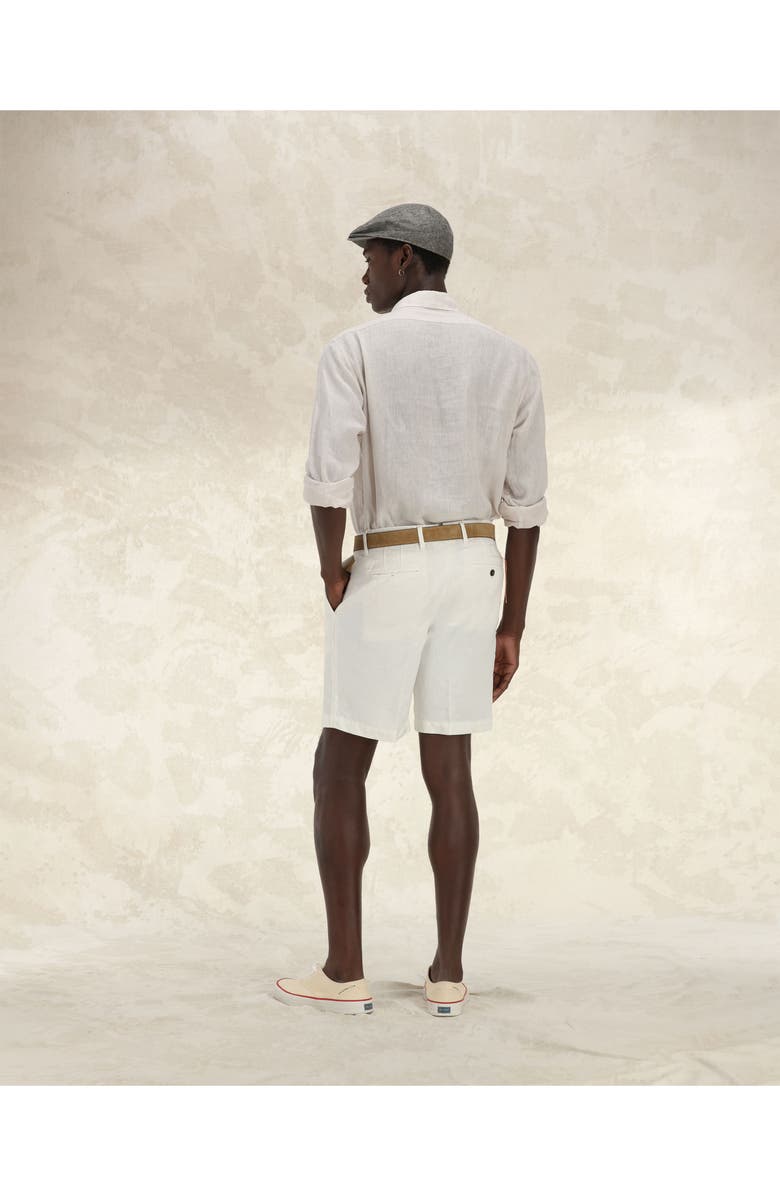 Fortela Beachshort Linen Bermuda Pleated Trousers, Alternate, color, White