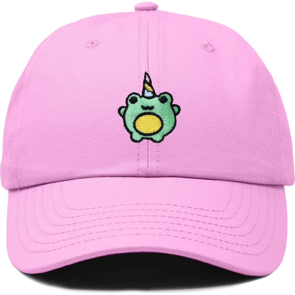 Dalix Froggy Unicorn Embroidered Cap In Light Pink