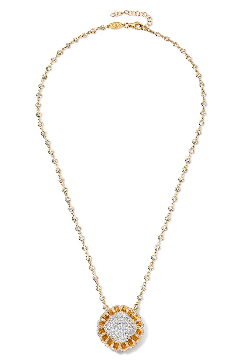 Floating All Diamond Pendant Necklace, Main, color, 18K YELLOW GOLD