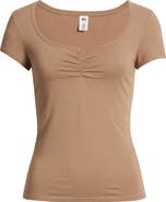 BP. Ruched Front Cotton T-Shirt