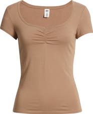 BP. Ruched Front Cotton T-Shirt