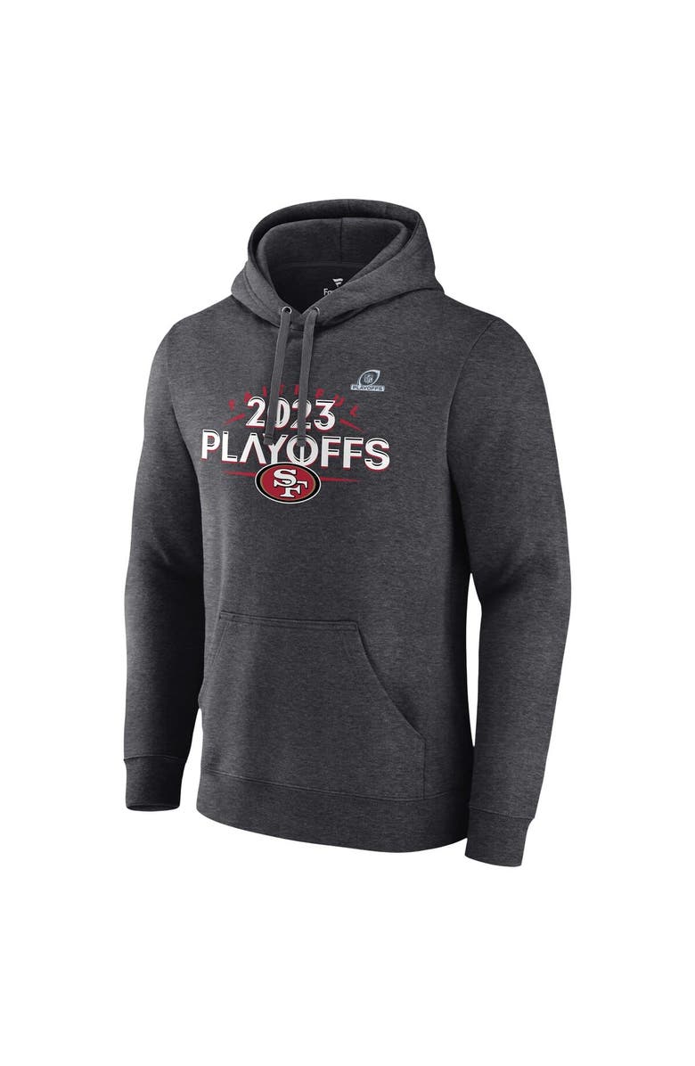 FANATICS Men's Fanatics Branded  Heather Charcoal San Francisco 49ers 2023 NFL Playoffs Fleece Pullover Hoodie, Alternate, color, 