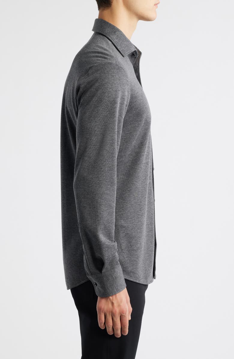 BOSS x Beckham Rudy Knit Button-Up Shirt, Alternate, color, Medium Grey
