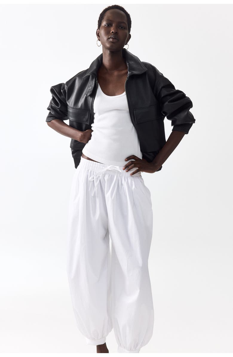 H&M Cotton Balloon Trousers, Alternate, color, White