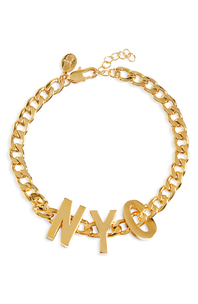 KING ME Custom Jewelry NYC 18K Gold Vermeil Slider Pendant Bracelet, Main, color, Vermeil