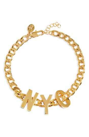 King Me Custom Jewelry Nyc 18k Gold Vermeil Slider Pendant Bracelet In Red