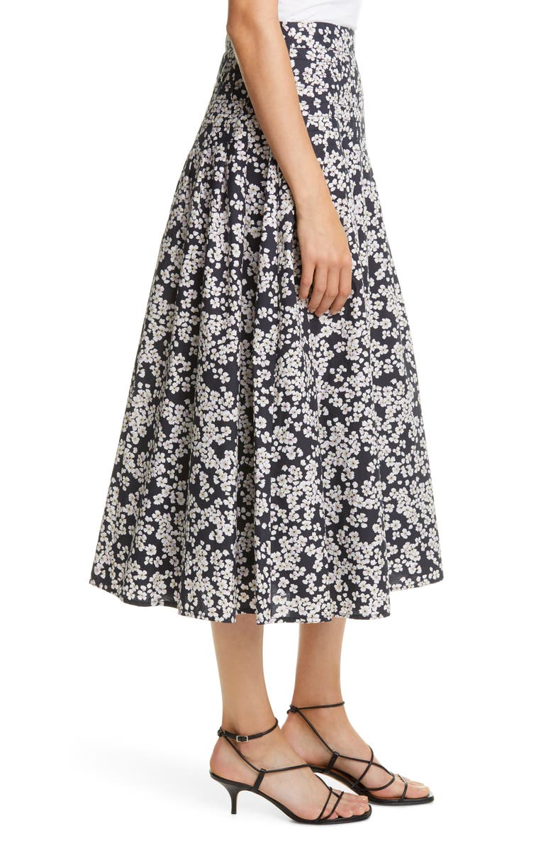 Merlette Harper Floral Pleated A-Line Midi Skirt, Alternate, color,