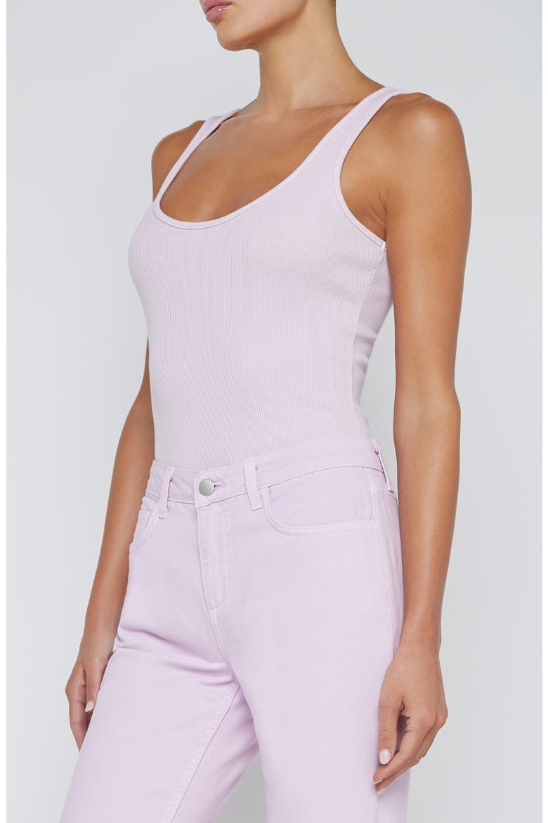 Nica Scoop Neck Tank Bodysuit, Alternate, color, PALE ORCHI