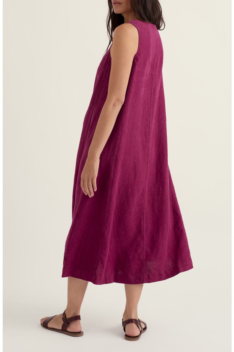 Cresting Waves Sleeveless Linen A-Line Dress, Alternate, color, DARK FREESIA