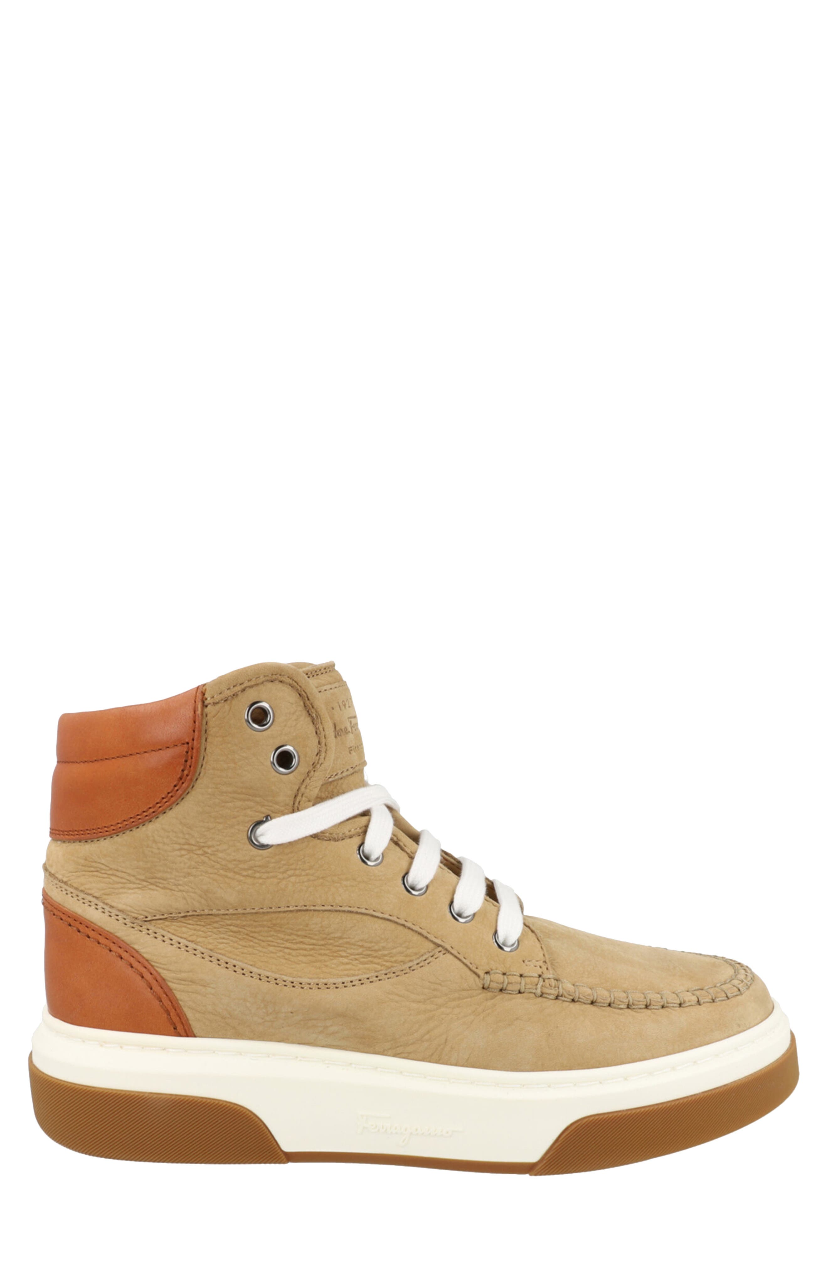 FERRAGAMO Cassina High Top Sneaker, Alternate, color, Beige Khaki