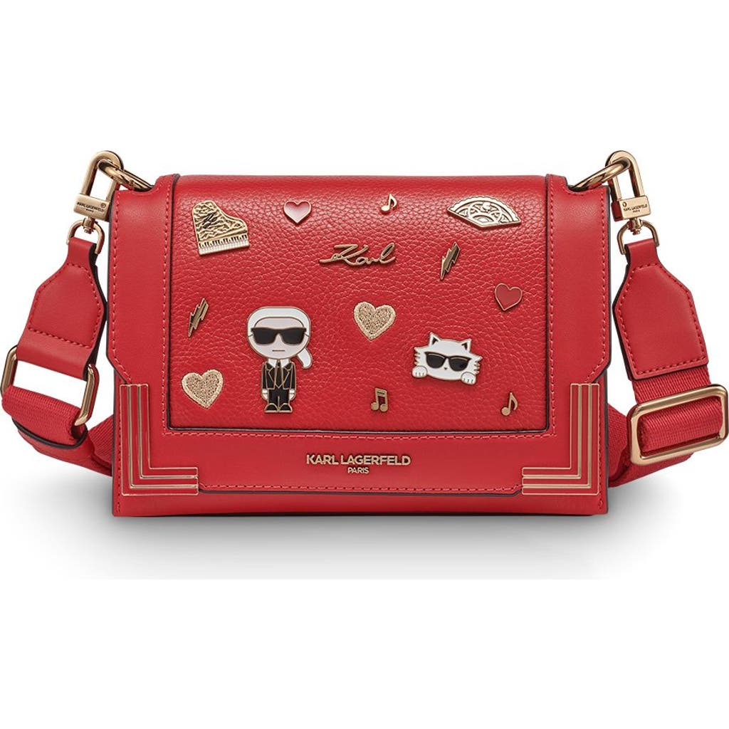 Karl Lagerfeld Paris Camille Crossbody In Red