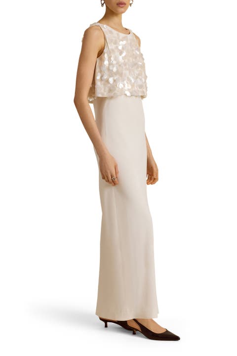Bias Dress w/ Paillette Bodice