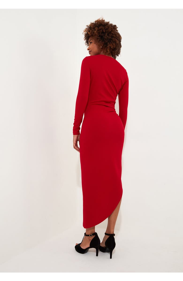 Joe Browns Asymmetrical Midi Dress, Alternate, color, Classic Red