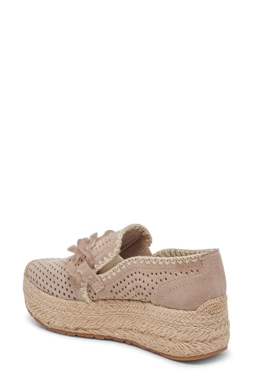Dolce Vita Jhenee Espadrille Sneakers Taupe Perforated Suede In Taupe Perforated Suede
