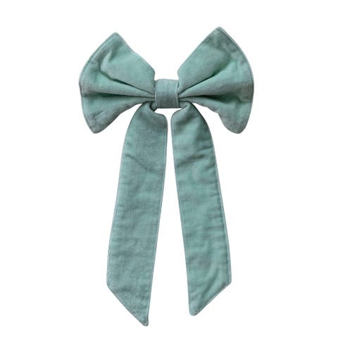 Velvet Cotton Bow with Iron Clip