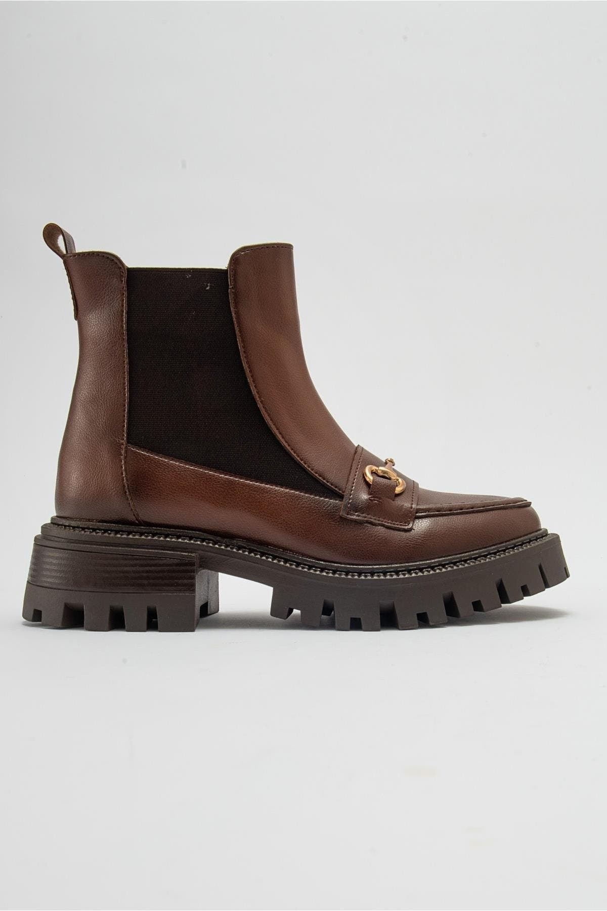 Vesper Buckled Chelsea Boot, Alternate, color, Cognac Faux Leather