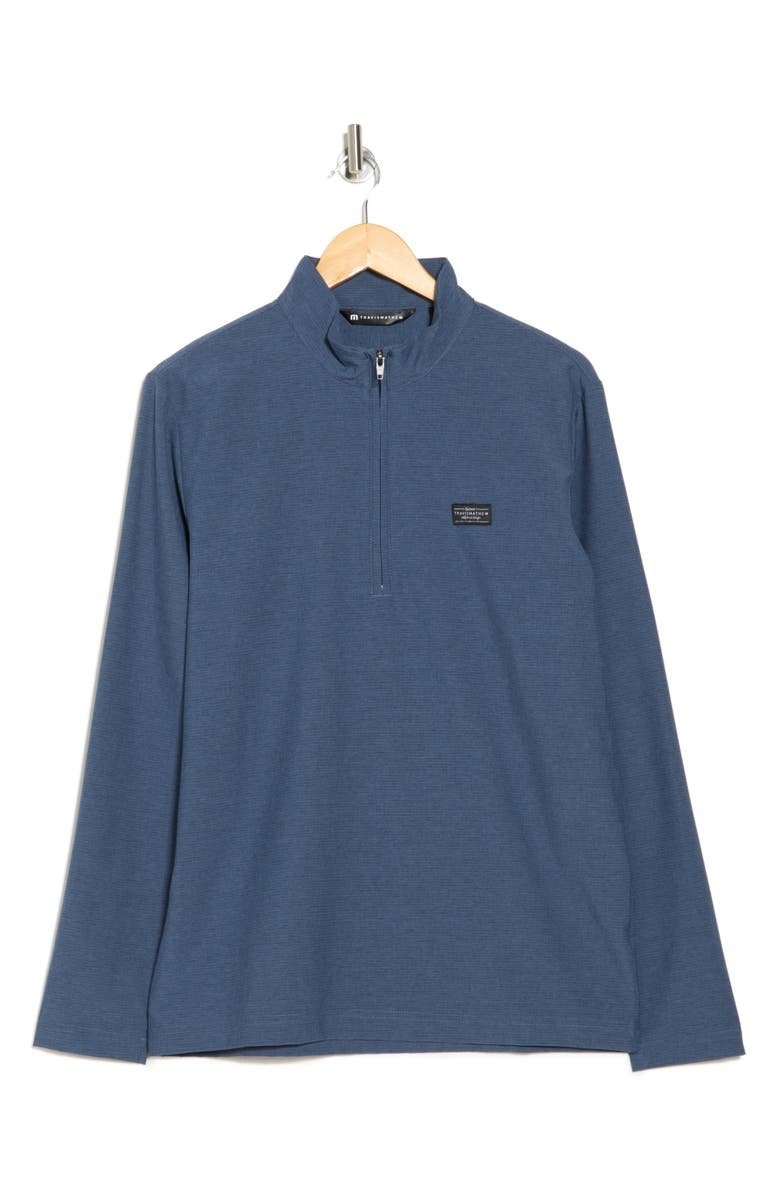 TravisMathew Hello Tour Half-Zip Pullover, Alternate, color, Mood Indigo/ Vintage Indigo