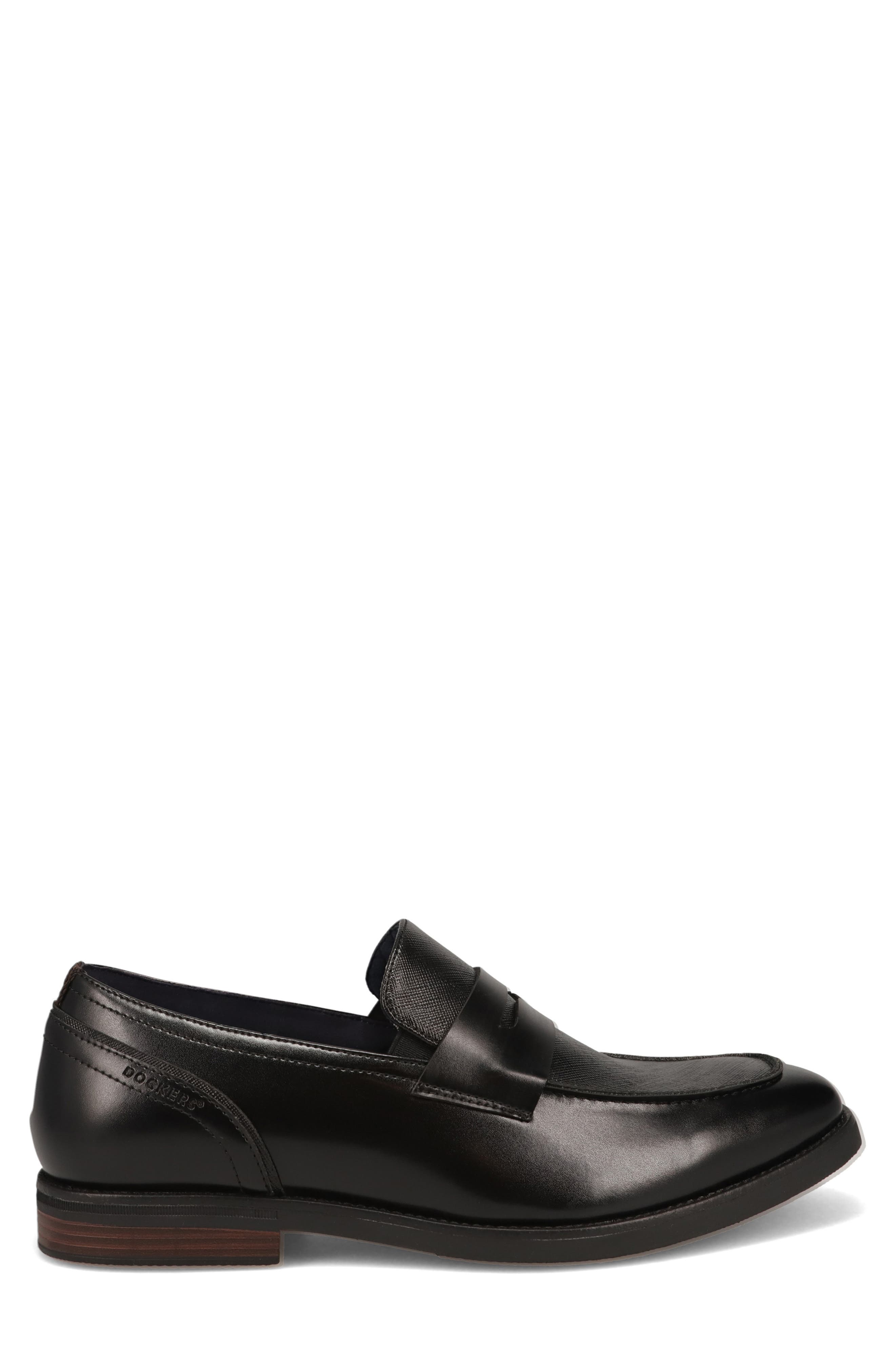 Blair Faux Leather Penny Loafer, Alternate, color, BLACK