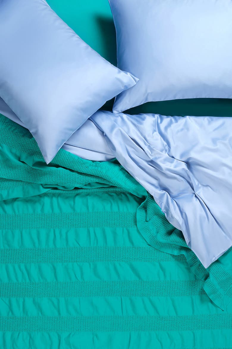 Braga Waffle King Size 100% Cotton Pique 94X87 In, Main, color, Medium Green