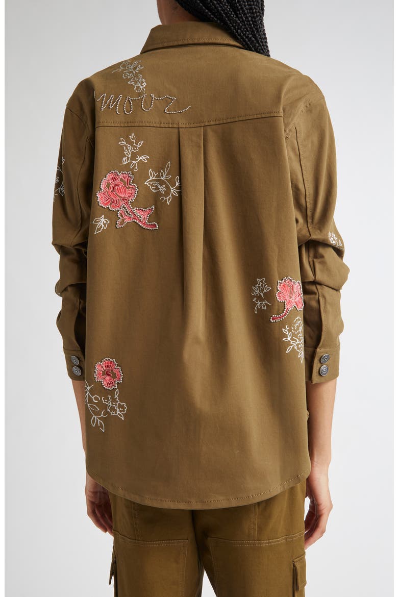 Desert Rose Vera Embroidered Utility Jacket, Alternate, color, DARK OLIVE/ MULTI