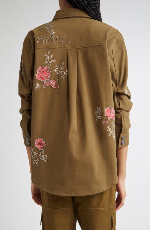 Cinq À Sept Desert Rose Vera Embroidered Utility Jacket In Brown