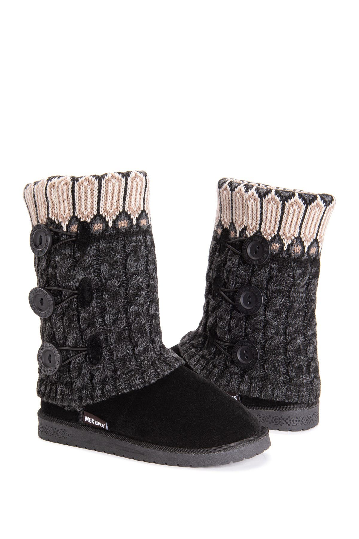 MUK LUKS Cheryl Faux Fur Knit Boot, Alternate, color, 