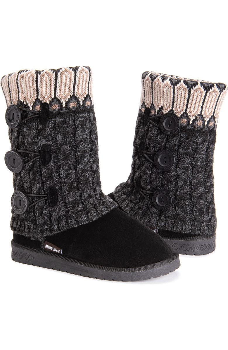 MUK LUKS Cheryl Faux Fur Knit Boot, Alternate, color,