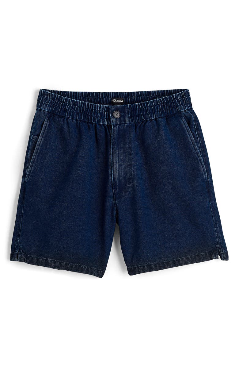 Madewell Indigo Dyed Everywear Shorts, Alternate, color, Dark Indigo