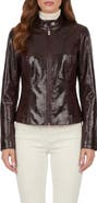 GORSKI Genuine Metis Suede Pythn Printed Zip Jacket
