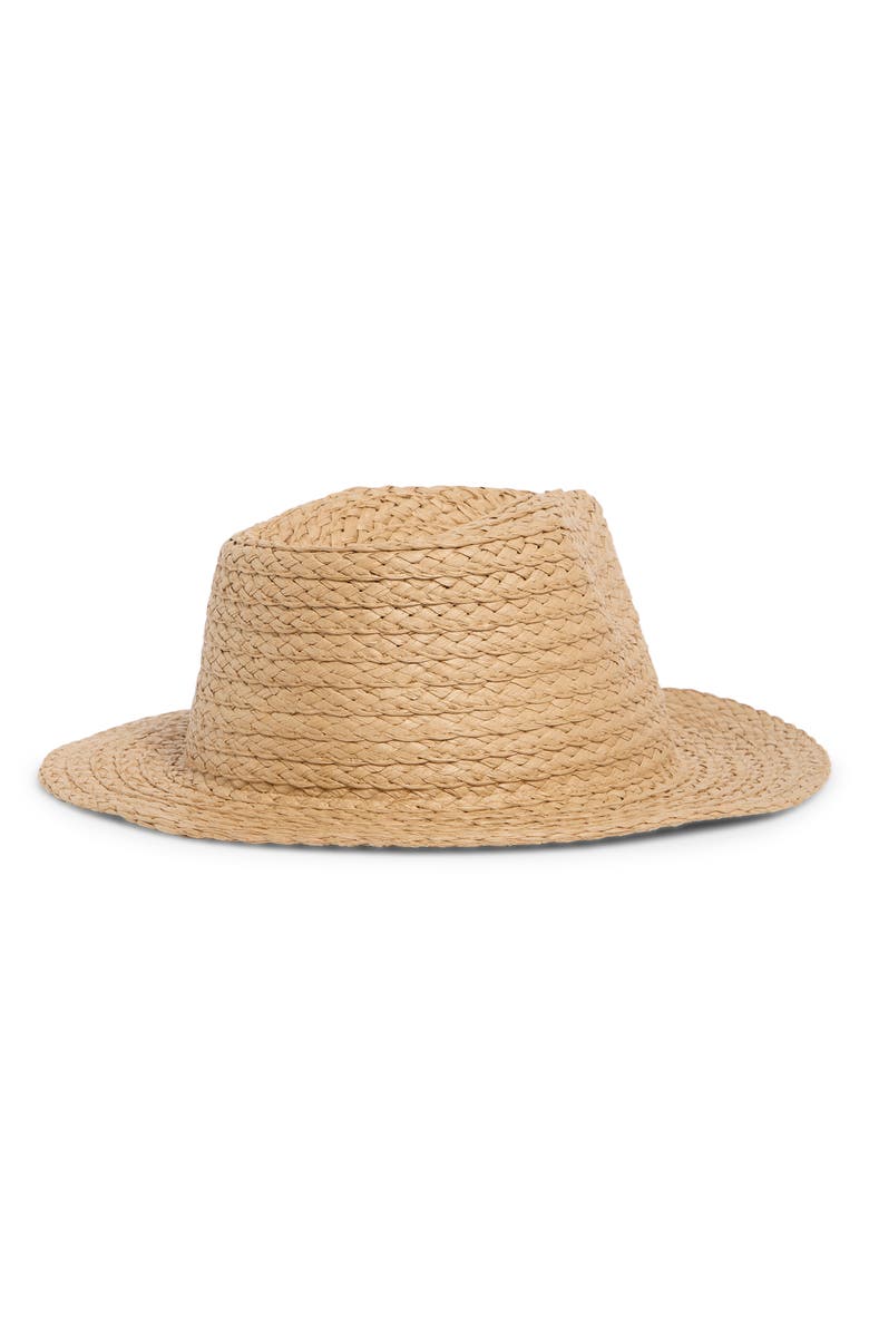 Steve Madden Beaded Sardine Straw Panama Hat, Alternate, color, Tan
