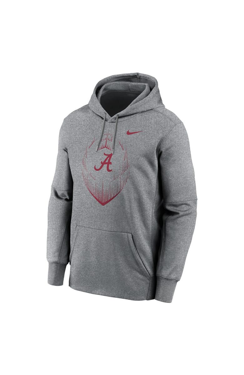 Nike Men's Nike Heather Gray Alabama Crimson Tide Icon Football Performance Pullover Hoodie, Alternate, color, Heather Gray