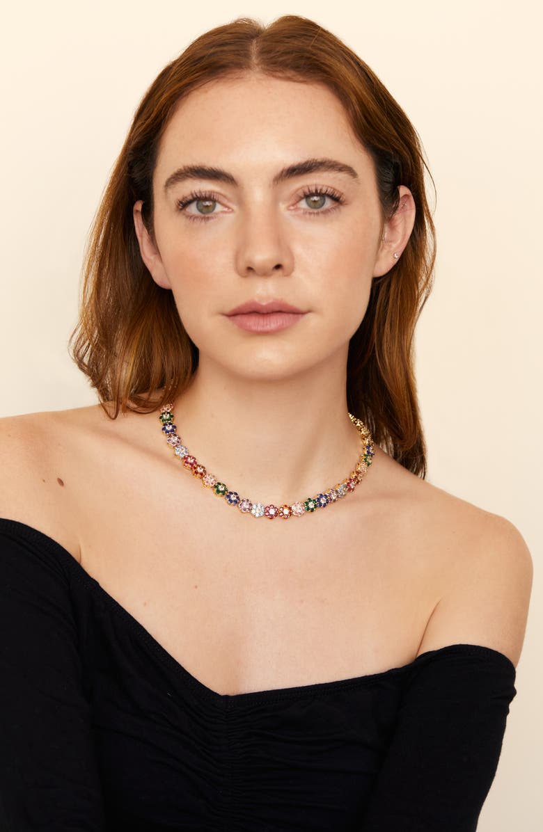 Petit Moments Orla Zircon Flower Collar Necklace, Alternate, color, 