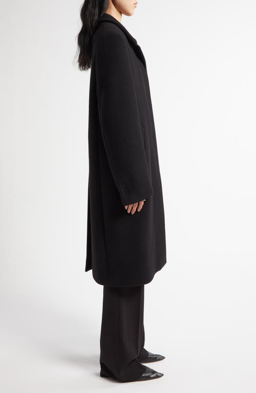 The Row Catena Oversized Double-breasted Wool And Silk-blend Cady Coat In Black
