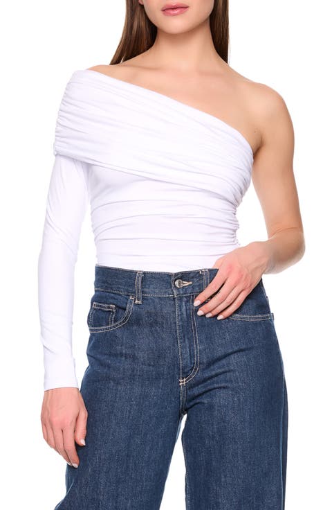 Ruched One-Shoulder Top