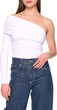 Susana Monaco Ruched One-Shoulder Top