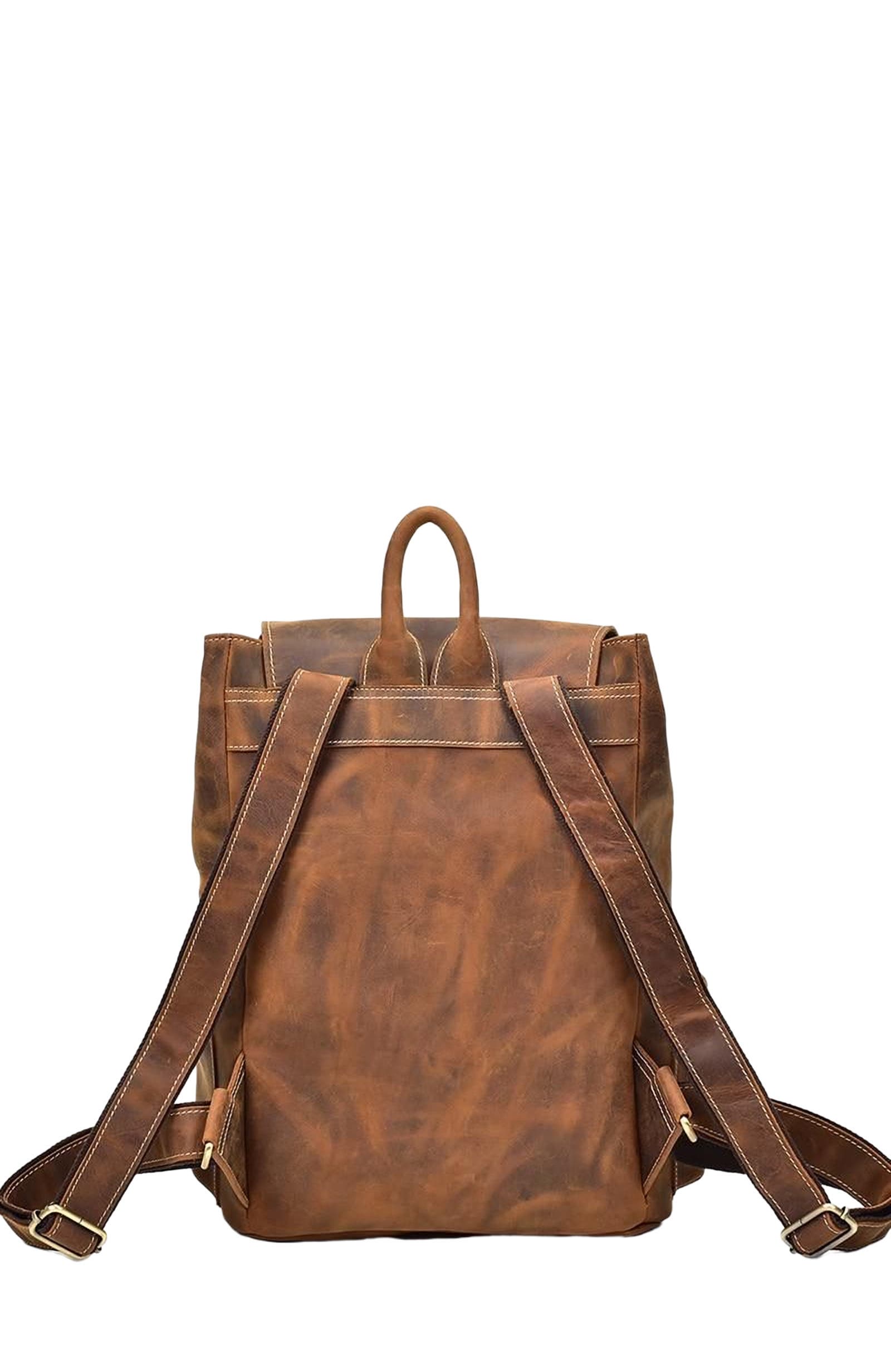 STEEL HORSE LEATHER The Hagen Backpack | Vintage Leather Backpack, Alternate, color, Brown